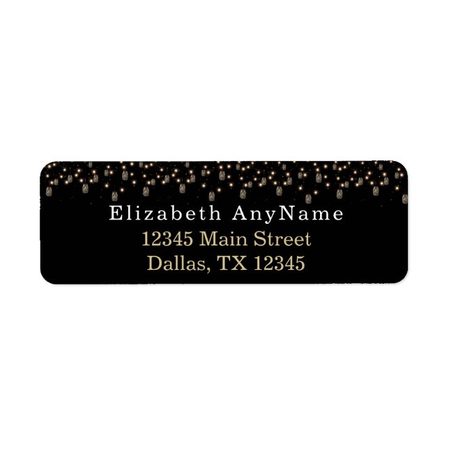 50 und fabelhaftes Schwarz mit String Lights (Vorne)