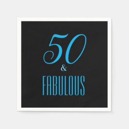50 und fabelhaftes Schwarzes Party Napkin Serviette