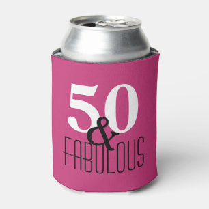 50 und fabelhaftes Schwarzweiss-Geburtstags-Party Dosenkühler