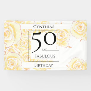 50 und Fabelname Gelber Rosenschwarz Banner