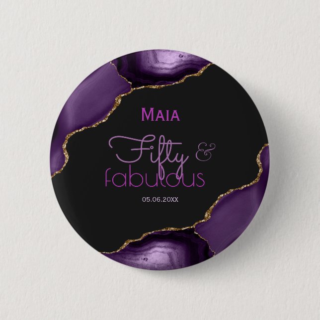 50 und fabulous 50. Geburtstag Button (Vorderseite)