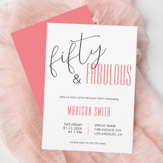 50 und fabulous 50. Geburtstag Einladung