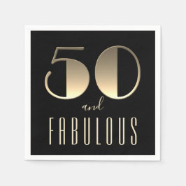 50 und fabulous 50. Geburtstag schwarz Serviette