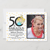 50 und Fabulous Angel Cartoon Foto Geburtstag