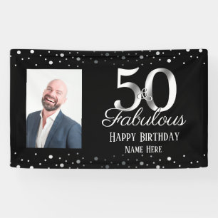 50 und Fabulous Birthday Confetti Foto Banner