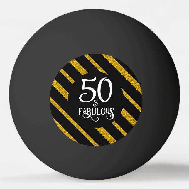 50 und Fabulous Black and Gold Tischtennisball (Vorderseite)