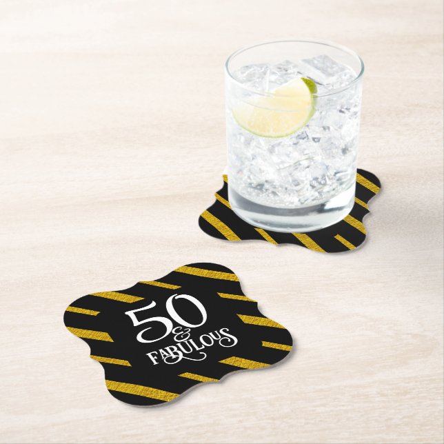 50 und Fabulous Black and Gold Untersetzer (Vor Ort)
