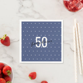 50 und Fabulous Blue White Polka Dots Serviette