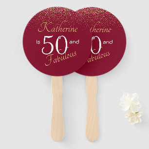 50 und Fabulous Burgund 50. Geburtstag Fächer