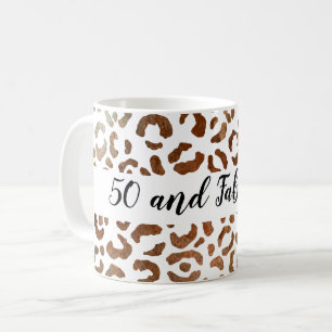 50 und Fabulous Cheetah Print Abstrakt Kaffeetasse