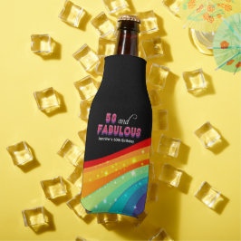 50 und Fabulous Chic Custom Rainbow Birthday Party Flaschenkühler