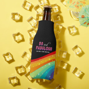 50 und Fabulous Chic Custom Rainbow Birthday Party Flaschenkühler