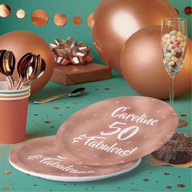 50 und Fabulous Custom Birthday Pappteller (Multi)