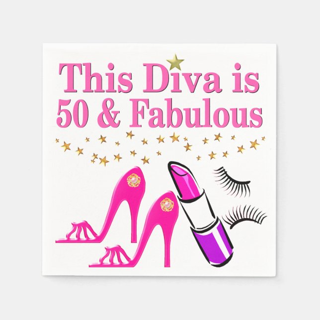 50 UND FABULOUS DIVA SERVIETTE (Vorderseite)