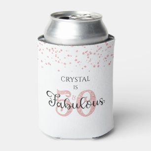 50 UND FABULOUS Elegante Rose Gold Glitzer Name Dosenkühler