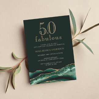 50 und Fabulous Emerald Green Agate 50. Geburtstag Einladung