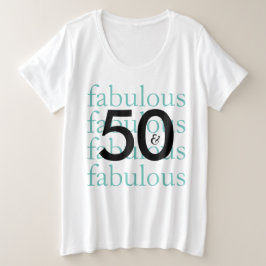 50 und Fabulous Fiftieth Birthday Große Größe T-Shirt