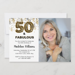 50 und Fabulous Foto Leopard Einladung