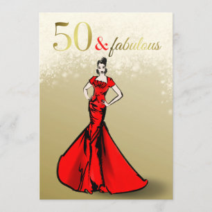 50 und Fabulous Geburtstag Glitzer 50. Geburtstag Einladung