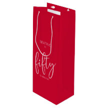 50 und fabulous Geburtstag Modernes Script Red