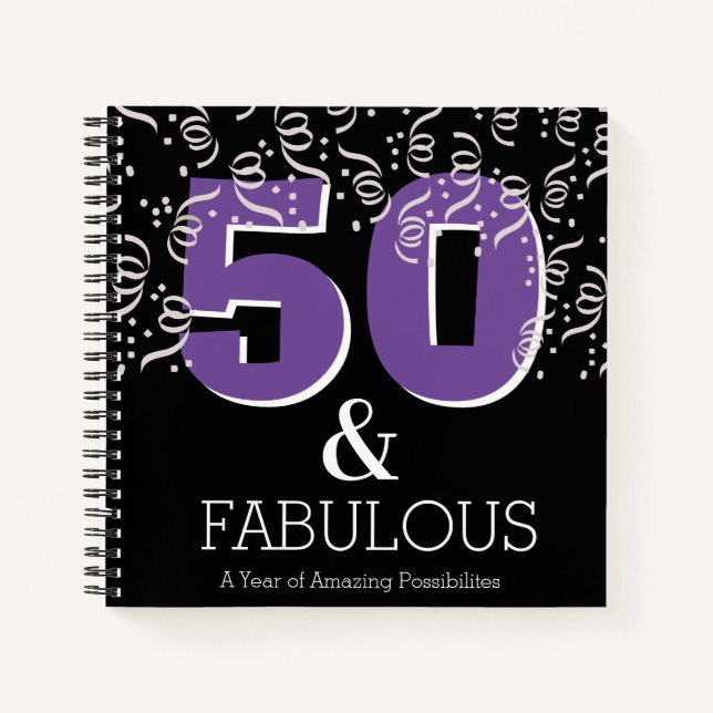 50 und Fabulous Geburtstag Notizbuch (Vorderseite)