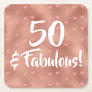 50 und Fabulous Geburtstag Rechteckiger Pappuntersetzer
