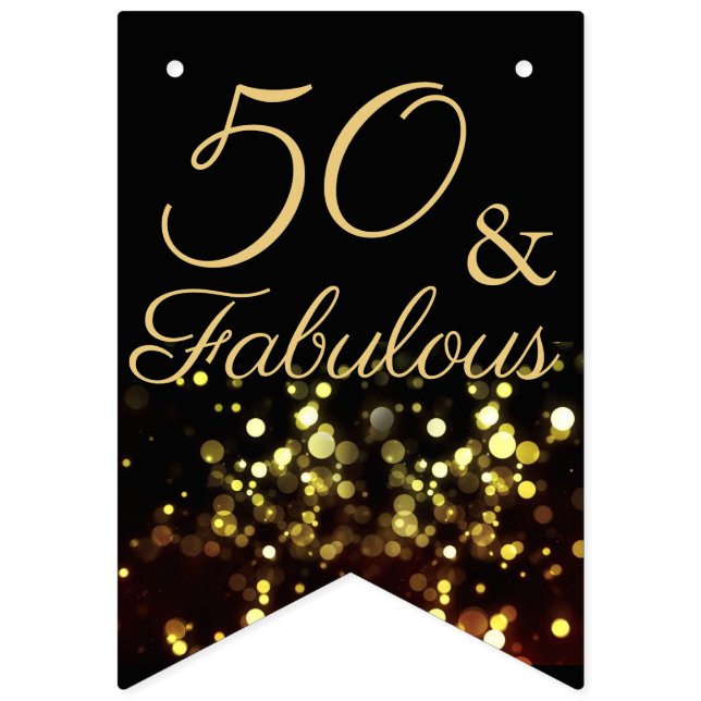 50 und Fabulous Geburtstag Wimpelkette (Erste Fahne)