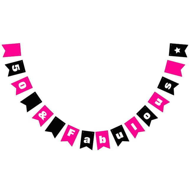 50 und Fabulous Hot Pink und Schwarz Wimpelkette (Alle)