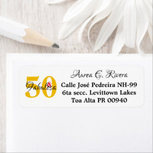 50 und Fabulous in spanisch gelb Cincuenta años