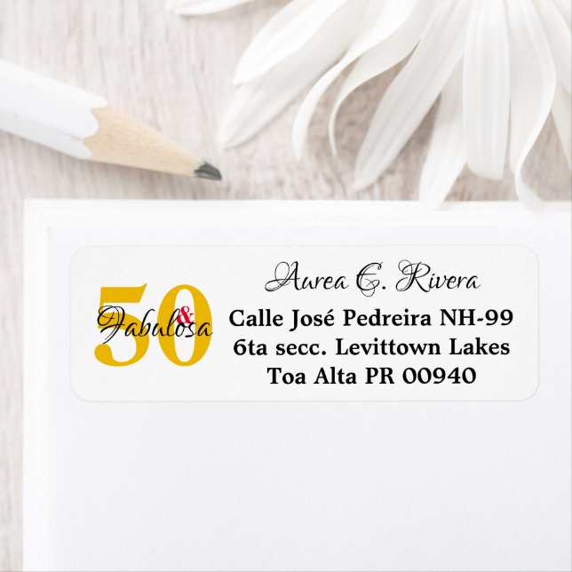 50 und Fabulous in spanisch gelb Cincuenta años (Insitu)