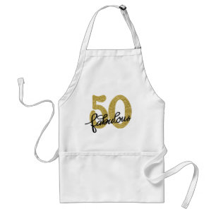 50 und Fabulous   Klassisches Gold Schwarz und Wei Schürze