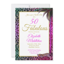 50 und Fabulous Leopard Lila Palm Wild Geburtstag