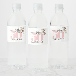 "50 und Fabulous" Minimal-Labels für Rosa und Glit