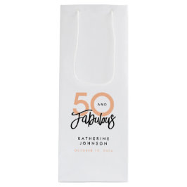 50 und Fabulous Modern 50. Geburtstag Geschenktüte Für Weinflaschen