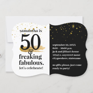 50 und fabulous Modern Bold Funny Birthday Party Einladung