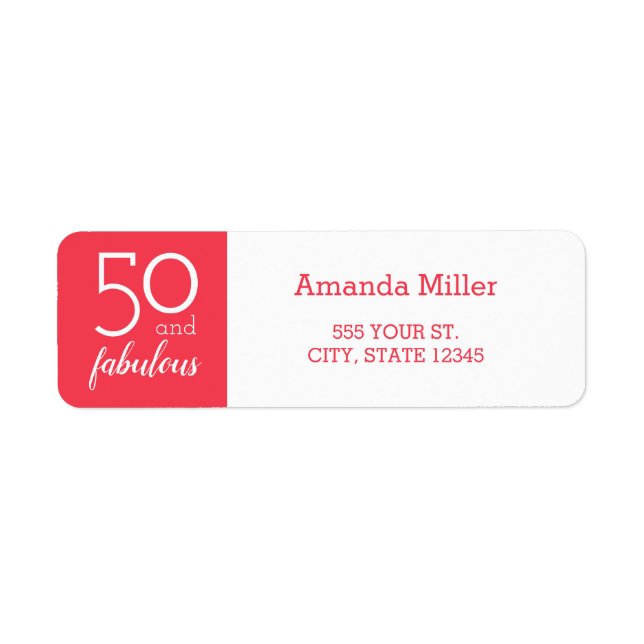 50 und Fabulous Orange und White Address Labels (Vorne)