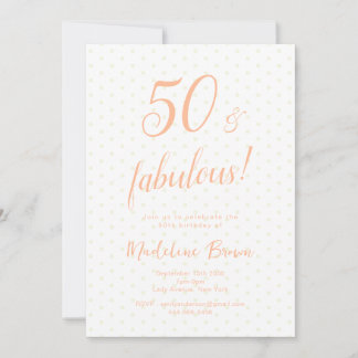 50 und fabulous Peach 50. Geburtstag Einladung