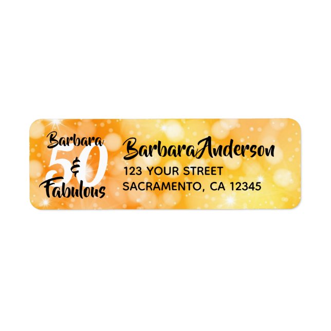 50 und Fabulous Personalisierter Geburtstag Teil (Vorne)