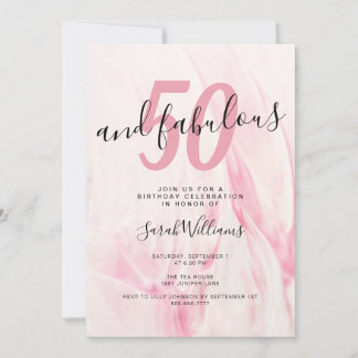 50 und fabulous Pink 50. Geburtstagsparty Einladung