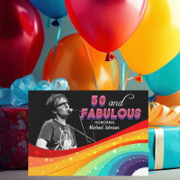 50 und Fabulous Rainbow Gay Pride Foto Geburtstag