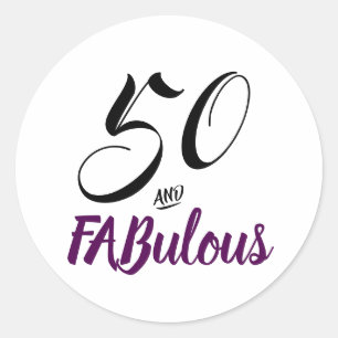 50 und Fabulous Runder Aufkleber