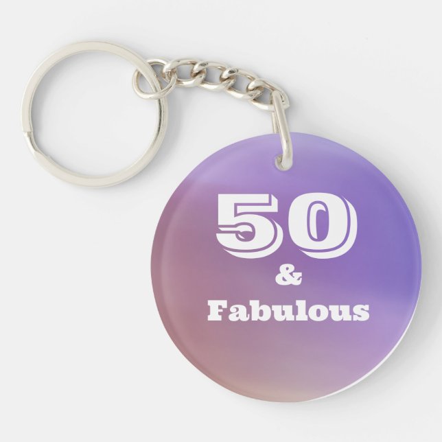 50 und Fabulous Schlüsselkette Schlüsselanhänger (Vorderseite)
