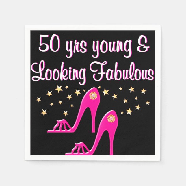 50 UND FABULOUS SHOE QUEEN SERVIETTE (Vorderseite)