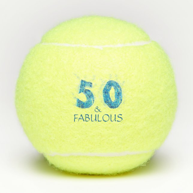 50 und Fabulous / Sport 50. Geburtstag Tennisbälle (Vorderseite)
