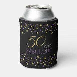 50 und Fabulous Star Pattern  Lila Gold Dosenkühler