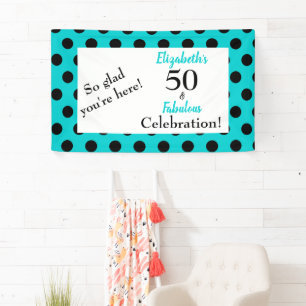 50 und fabulous Türkis Blue Birthday Banner