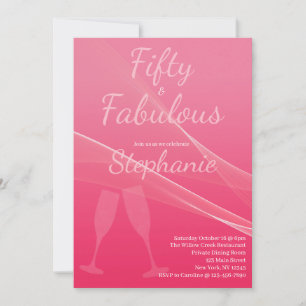 50 und Fantastisch 50. Geburtstagsfeier Pink Einladung