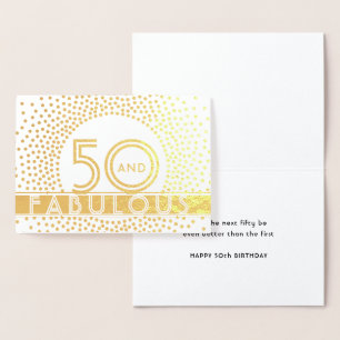 50 und Fantastisch Alles Gute zum Geburtstag Chic  Folienkarte