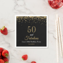 50 und Fantastisch Gold Glitter und Schwarze Gebur
