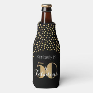 50 und fantastisch Goldene personalisierte Geburts Flaschenkühler